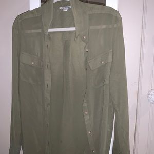 American Eagle Sheer button up top